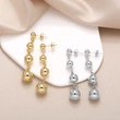 AS jewelry earrings hot selling smooth round earrings women's high-end gold-plated earrings eru82