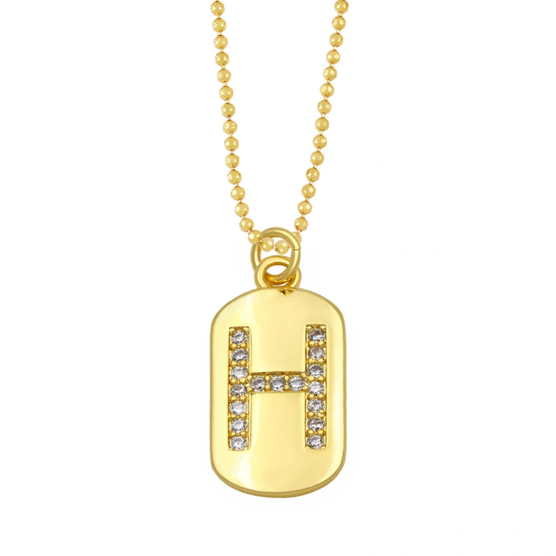 Cross-mirror 26 English letters necklace female European and American simple niche light luxury couple clavicle chain nkb123