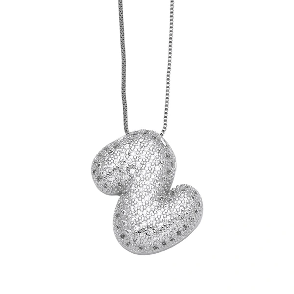 European and American hot-selling 26 English letters pendant necklace copper plated real gold inlaid with zircon clavicle chain nkq71