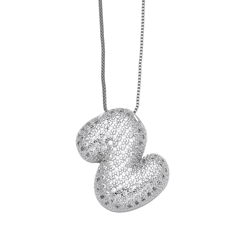 European and American hot-selling 26 English letters pendant necklace copper plated real gold inlaid with zircon clavicle chain nkq71