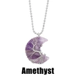 Hot selling crystal agate moon wrapped around the tree of life pendant necklace handmade fortune tree necklace nkb616