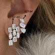 Trendy niche light luxury cold style earrings geometric splicing love repair fragment earrings for women