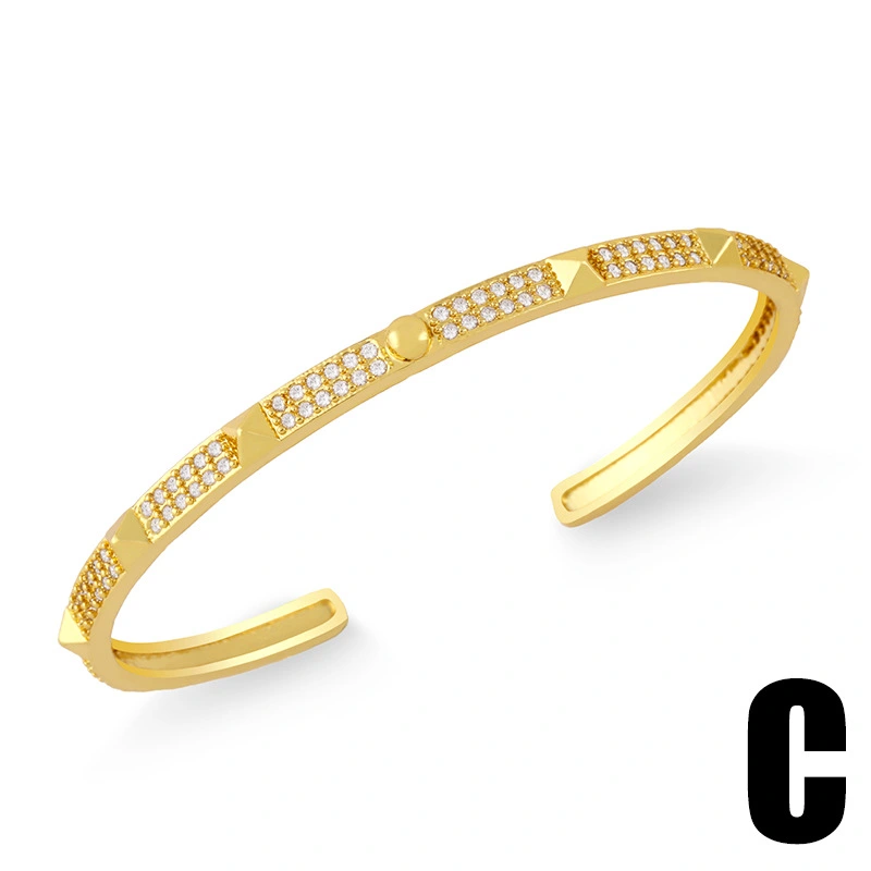 European and American fashion personality exaggerated leopard bracelet inlaid with zircon narrow plate starry sky nail open bracelet female brd22