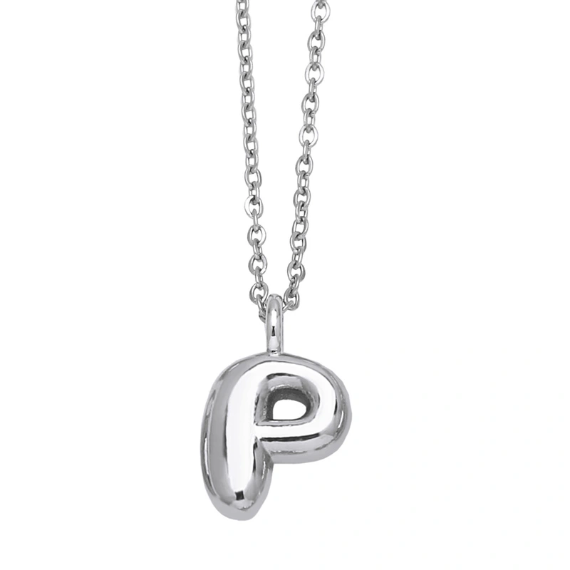European and American hot-selling jewelry 26 English letters pendant necklace hip-hop smooth gold-plated clavicle chain nkp13