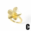 AS jewelry hot style smooth irregular ring female gold-plated flower opening ring rir83