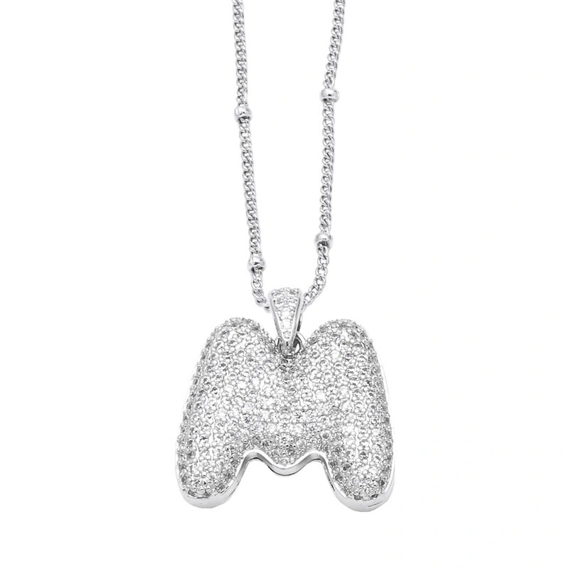 AS jewelry 26 English letters necklace female gold-plated full zircon clavicle chain nkn71