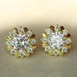 Exquisite sunflower earrings, simple zircon flower earrings, creative small accessories, popular accessories