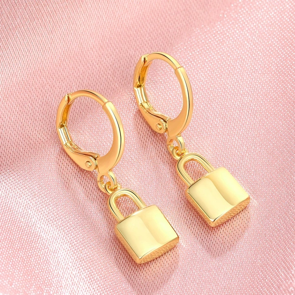  Lock shape earrings for women, fashionable and exquisite earrings, personalized popular geometric pattern jewelry gift