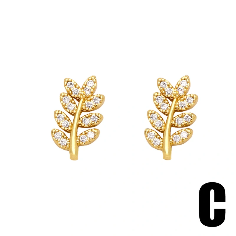 European and American fresh diamond dragonfly kitten bear seahorse earrings female sweet cute small animal earrings ert35