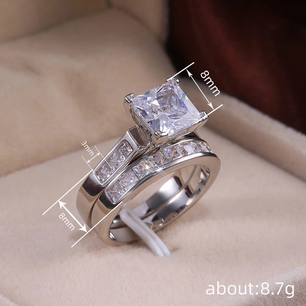   Hot selling couple rings for men and women with diamonds, silver-plated 18k gold rings, zircon jewelry spot wholesale