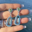 New earrings niche design sea blue zircon wedding earrings chic bridal evening earrings