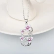 Dielianhua fresh and versatile necklace, noble peach and plum blossom pendant, flower series popular cute necklace