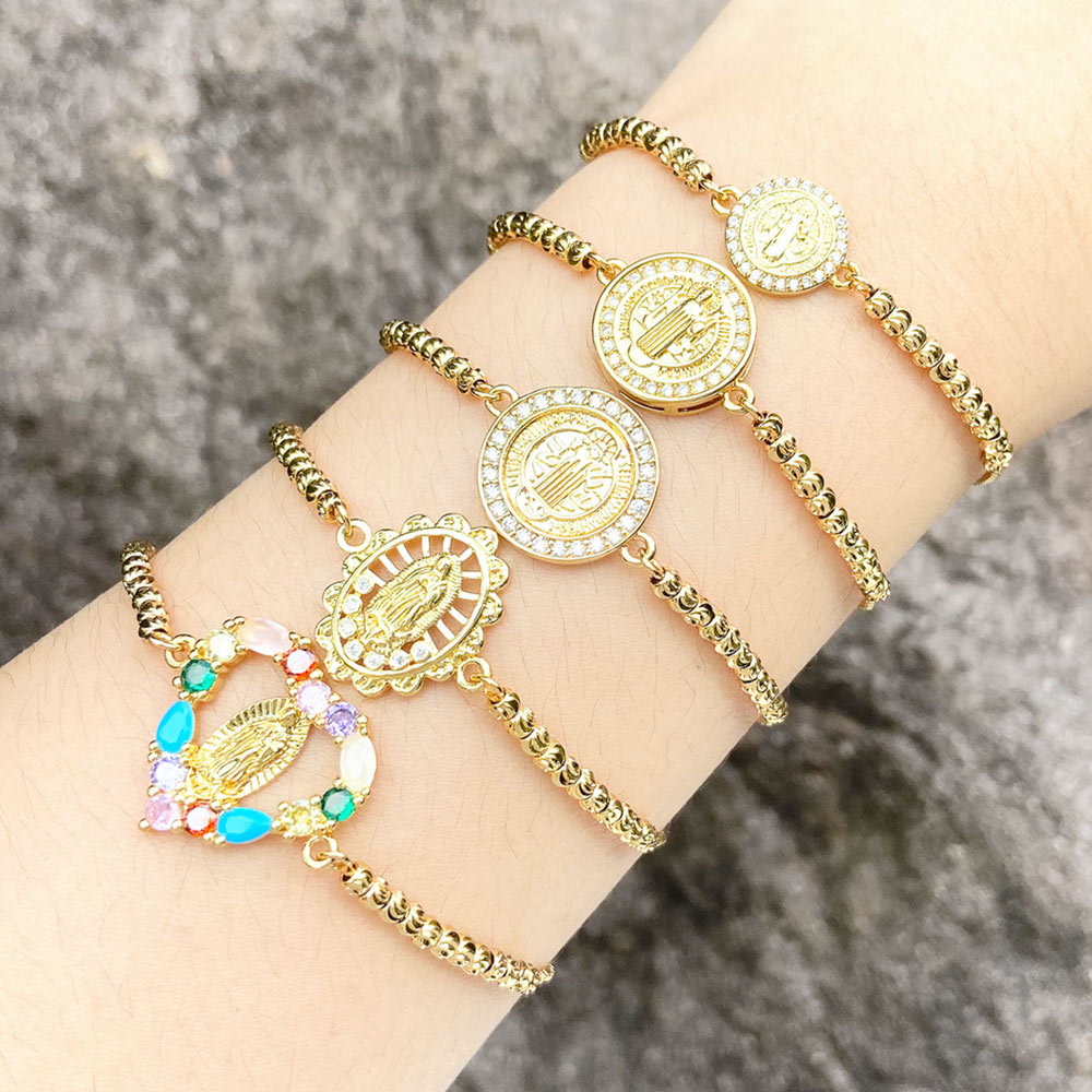 AS jewelry European and American fashion hot selling love Madonna bracelet female gold-plated inlaid colored zircon bracelet brh54