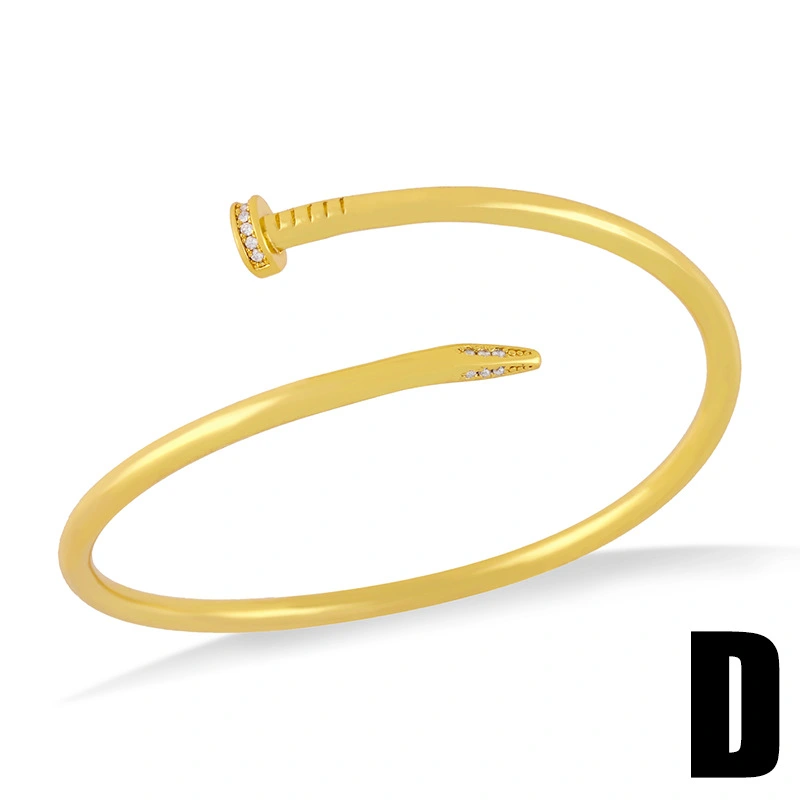 European and American fashion nail bracelet 18k plated zircon bracelet light luxury snake-shaped smiley face expression heavy bracelet brd47