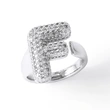Jewelry Europe and the United States hot selling 26 English letter ring gold-plated full zircon fat letter ring rih91