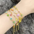 European and American fashion hand jewelry color oil drop flower devil eye splicing bracelet female brj61