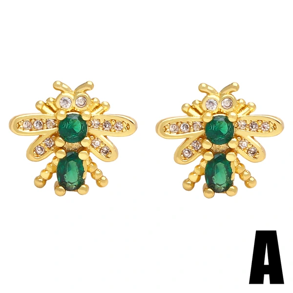 Clearance European and American mini zircon butterfly dragonfly earrings simple earrings wholesale era064