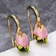 Korean version of the new earrings French retro tulip earrings forest girl sweet plant flower earrings