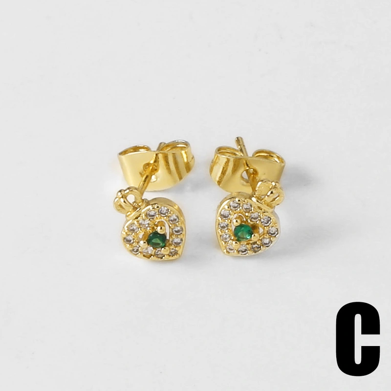 AS jewelry European and American micro-inlaid zircon earrings copper plated 18k gold teardrop-shaped geometric earrings earrings era267