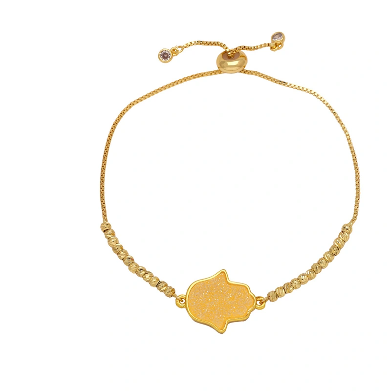 Jewelry palm bracelet female European and American simple light luxury copper plated real gold hand jewelry bracelet brd27