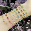 Colorful zircon heart bracelet Bohemian ethnic style hand-woven bracelet European and American bracelet wholesale brg30
