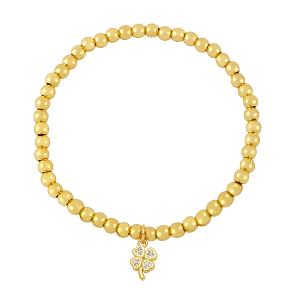 Niche design color-preserving gold bead bracelet angel turtle leaf pendant bracelet student girlfriend bracelet bra56