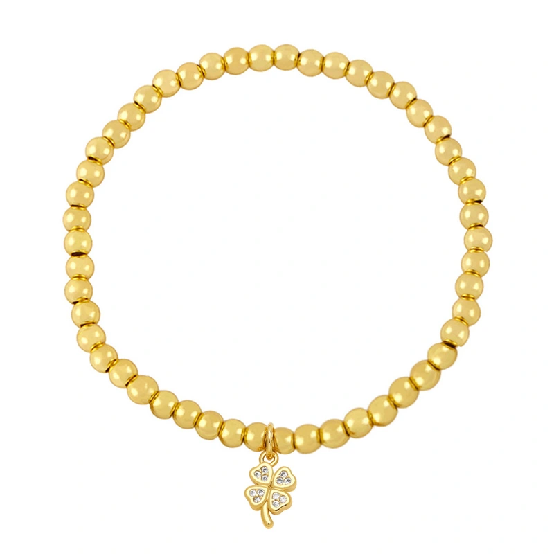 Niche design color-preserving gold bead bracelet angel turtle leaf pendant bracelet student girlfriend bracelet bra56