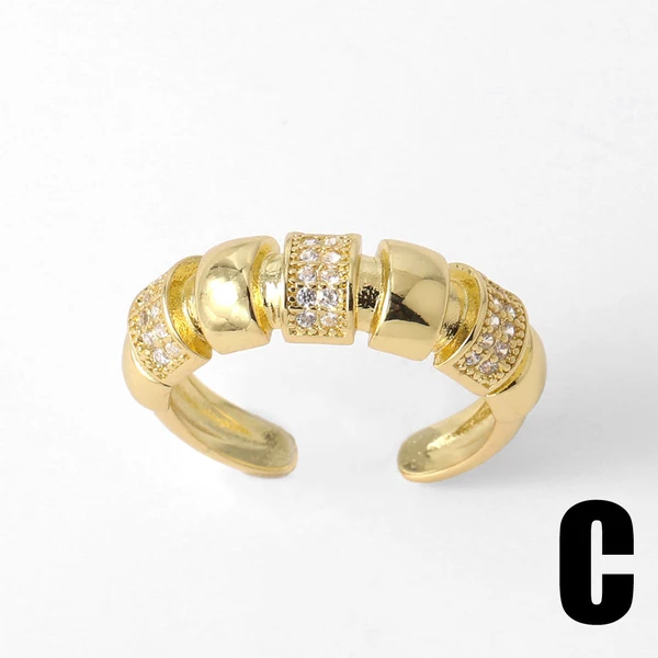 AS jewelry Europe and the United States hot selling flower full zircon ring female gold-plated double layer open ring rih07