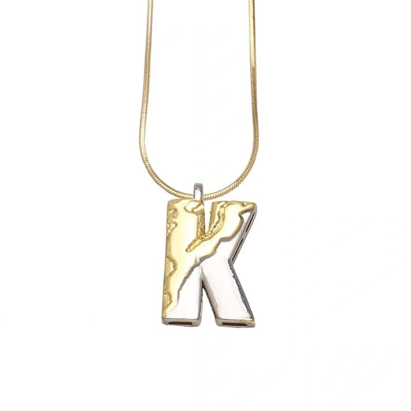 AS jewelry European and American 26 English letters pendant necklace female two-color gold-plated clavicle chain nkp20
