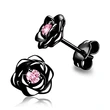 Rose series small fragrance style earrings flower design exquisite fashion sweet style versatile temperament earrings