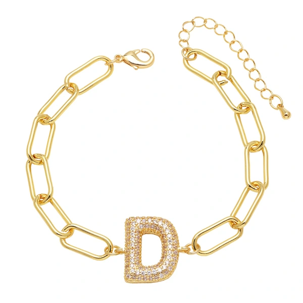 AS jewelry European and American hot-selling copper plated 18k gold zircon 26 English letters love bracelet jewelry brh51