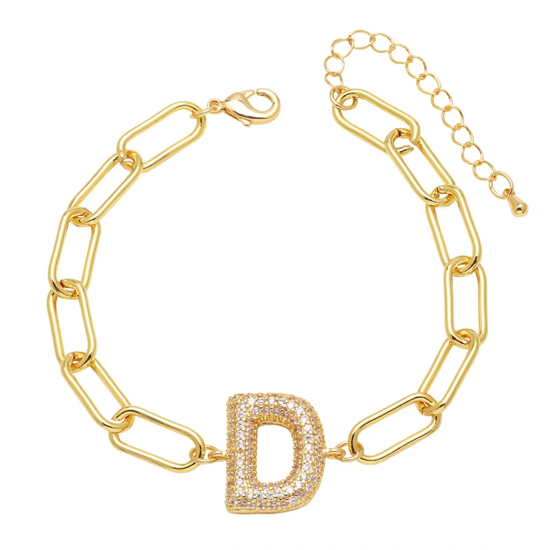 AS jewelry European and American hot-selling copper plated 18k gold zircon 26 English letters love bracelet jewelry brh51