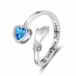  Korean version of the color love heart ring female opening adjustable niche accessories palm fashion design