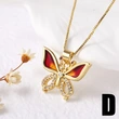 AS jewelry Europe and the United States hot selling color dripping copper plated 18k gold butterfly pendant necklace clavicle chain nka088