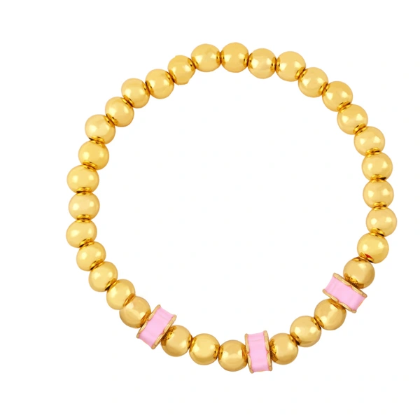 Clearance European and American jewelry handmade beaded flower stitching elastic bracelet niche round bead bracelet bre87