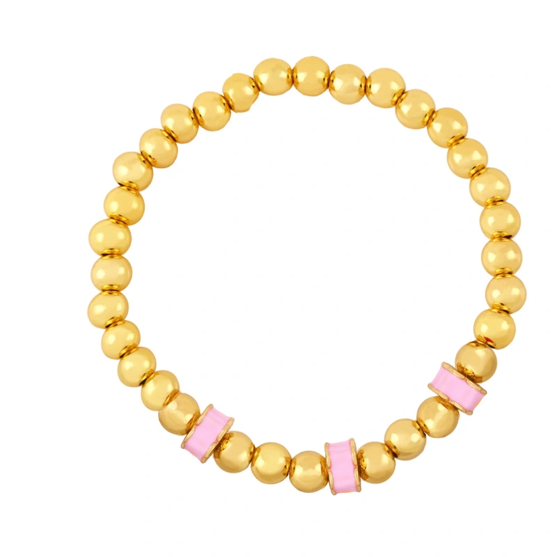 Clearance European and American jewelry handmade beaded flower stitching elastic bracelet niche round bead bracelet bre87