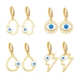 Clearance European and American jewelry devil eye earrings female geometric lightning drop oil blue eye earrings ers35