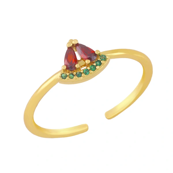 European and American jewelry clearance INS cute colored zirconium cherry strawberry watermelon grape fruit ring fun hand jewelry rim22