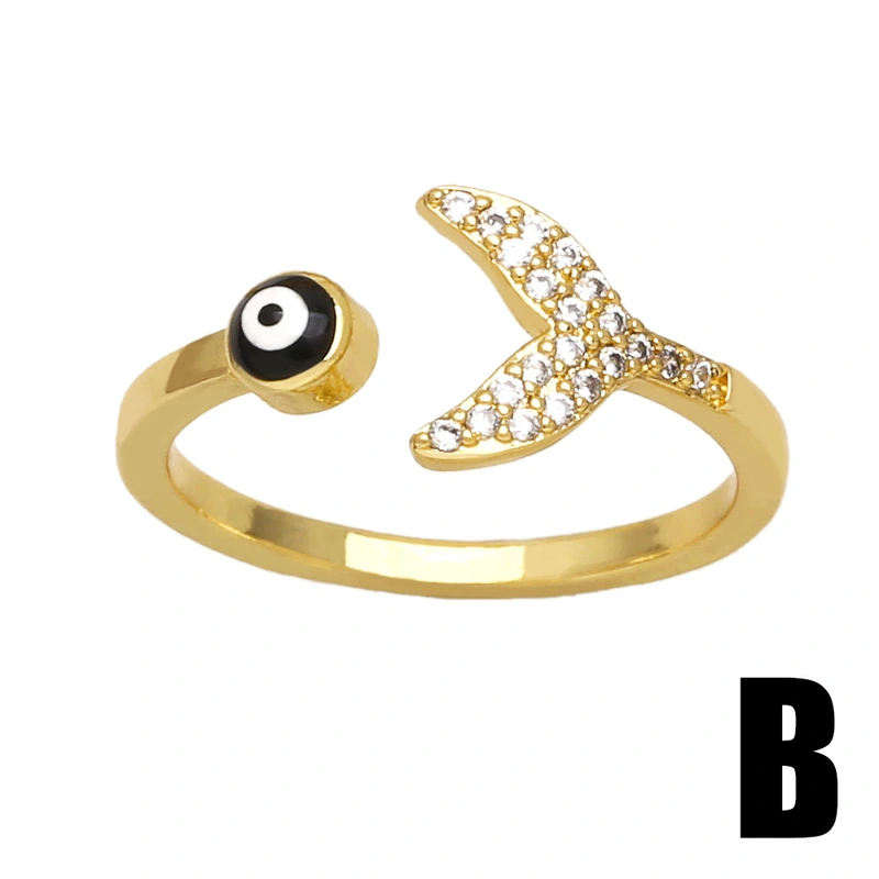 Clearance Europe and the United States hot selling simple devil eye ring bracelet star moon open ring rim05