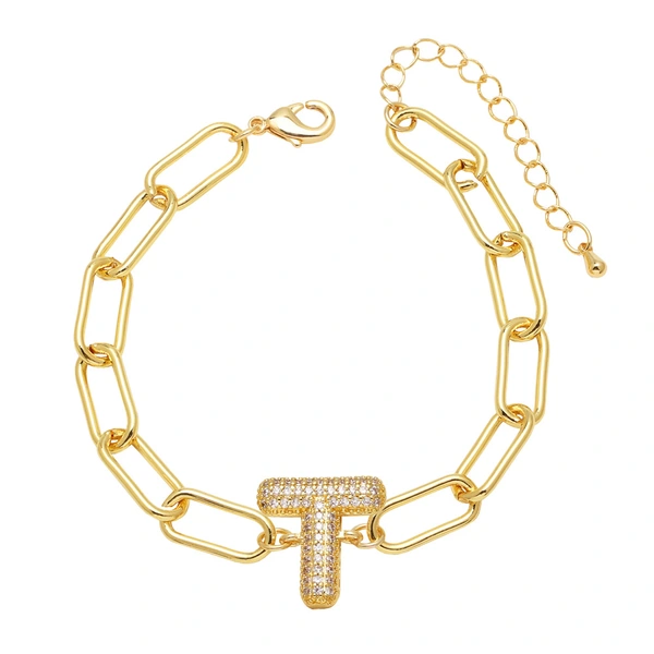 AS jewelry European and American hot-selling copper plated 18k gold zircon 26 English letters love bracelet jewelry brh51