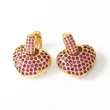 AS jewelry Europe and the United States hot selling colored zircon copper plated 18k gold love heart shaped earrings earrings earrings err22