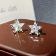 Fashion star zircon earrings for women simple temperament five-pointed star earrings beautiful and versatile student earrings