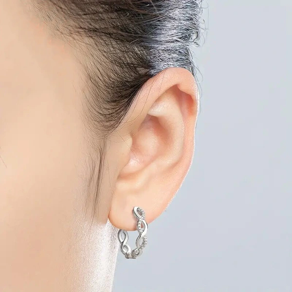 New wedding three-dimensional jewelry French wave pattern winding design earrings elegant temperament jewelry