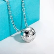  Manufacturer's hot selling metal electroplated football necklace with 3D ball design, fashionable and light luxury style jewelry