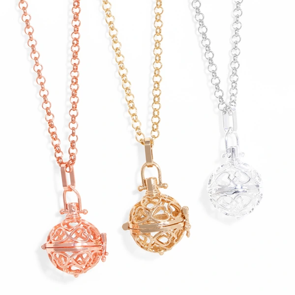 Hot selling hollow openable palace bell love magic box pendant aromatherapy necklace sweater chain wholesale nkv22