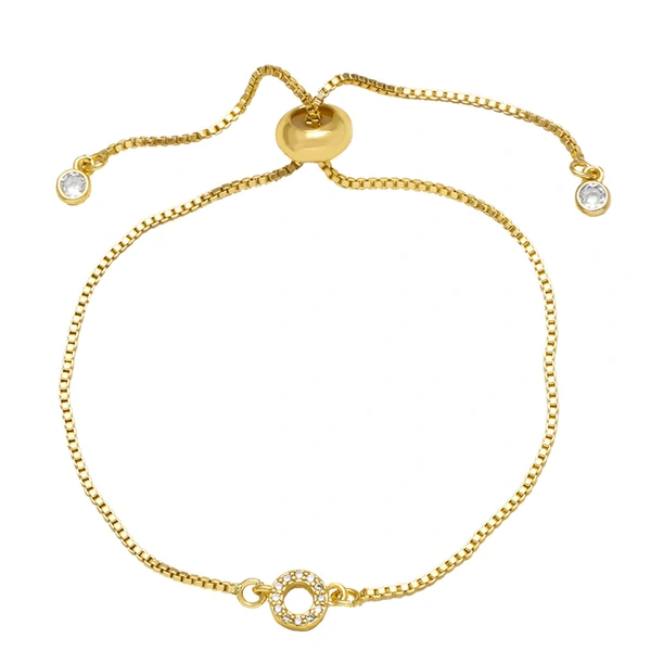 AS jewelry full zirconium 26 English letters bracelet copper plated real gold adjustment jewelry brm62