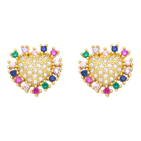 Clearance hot-selling earrings cute butterfly dragonfly heart color zirconium earrings earrings European and American earrings female ery94