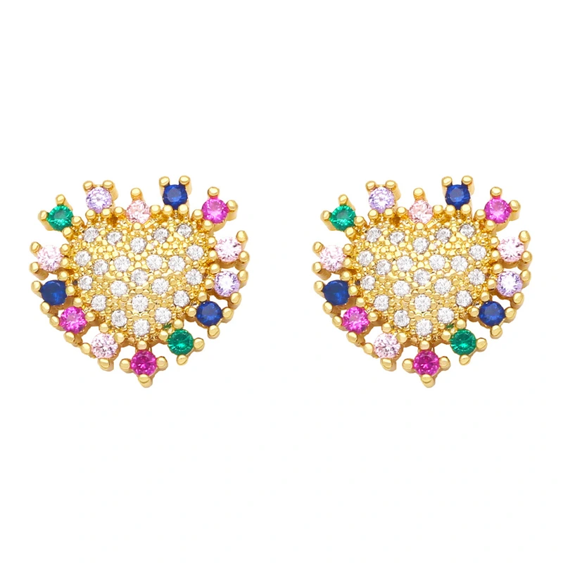 Clearance hot-selling earrings cute butterfly dragonfly heart color zirconium earrings earrings European and American earrings female ery94