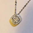  Live source square diamond geometric micro-inlaid necklace sugar cube Korean version wish women's necklace