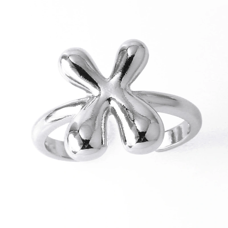 AS jewelry European and American hot selling 26 English letters ring female copper plated 18k gold open ring rih05